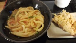 讃岐うどん "はやし" の釜玉山と鶏天