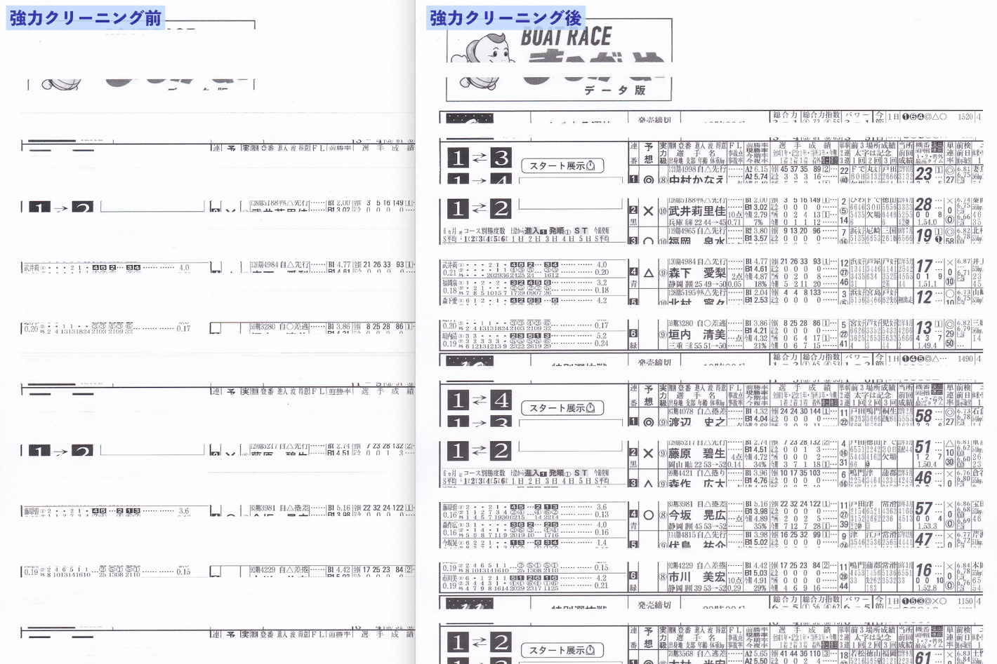 MG7530 強力クリーニング前後の比較